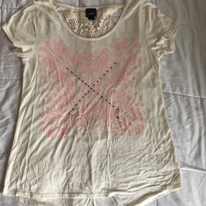 Daytrip top with crochet cutout back sz L